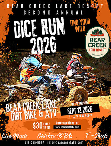 2nd Annual Dice Run 2026, Bear Creek Lake Resort in Franklinville, NY
